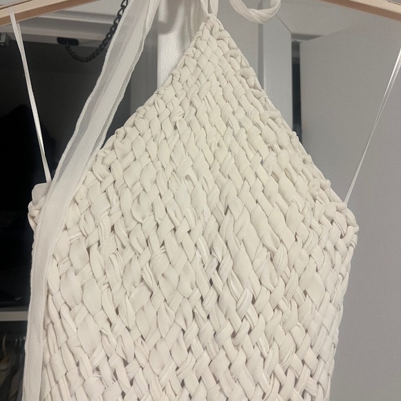 Cult Gaia Ambrosine White Woven Silk Dress Bridal - Picture 8 of 9